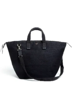 Cabas N°32 Medium Bowler Bag ＋ Shoulder Strap - Blue, Leather , Grey, Black, White - White/white