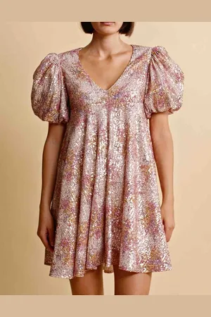by Ti Mo - Sequins V Dress - Bright Bouquet - Xs