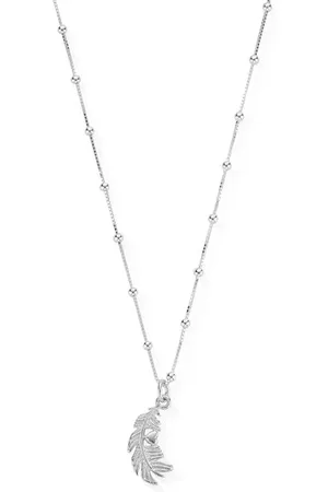 ChloBo Bobble Chain Heart In Feather Necklace