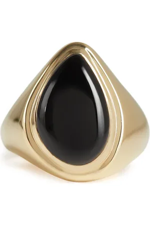 Rachel Entwistle Apollo Signet Ring Gold - Onyx - N