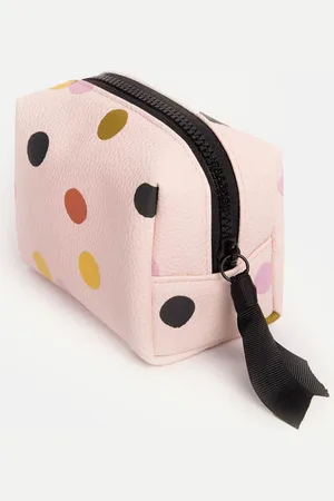 Caroline Gardner Pale Dotty Mini Cube Cosmetic Bag