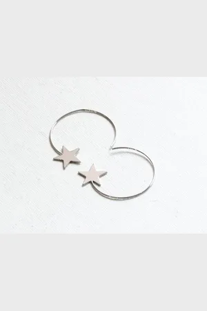 BUNNY AND CLARKE Star Pull Through Hoop Earrings