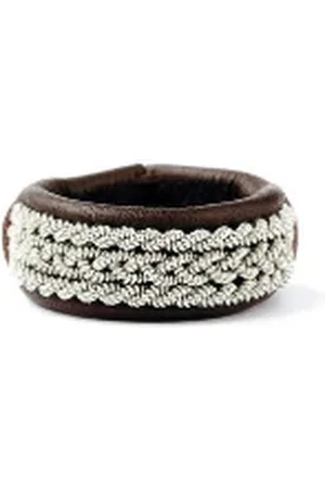 BeChristenen Medium Leather Pewter Wire Sama Ring - Medium
