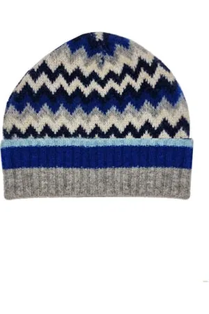 NOOKI DESIGN Dora Chevron Beanie - One / Navy Mix / 29% Acrylic/28% Nylon/20% Wool/19% Polyester/4% Elastane
