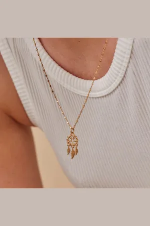 ChloBo Delicate Cube Chain Dream Catcher Necklace