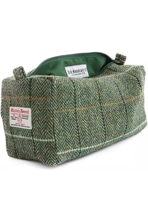 D R Harris Harris Tweed Wash Bag - Country - Grey, Natural