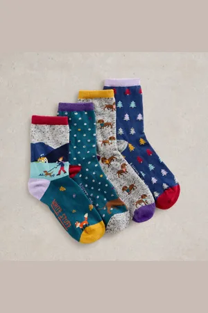 White Stuff 4 Pack Winter Walk Ankle Socks - Multi - Uk 3-5 / Us 5.5-7.5