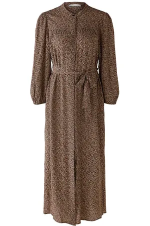 Oui Dark Grey Printed Dress - Uk 10