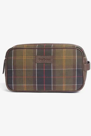 Barbour Tartan/leather Washbag - Os