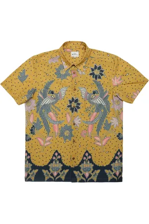 Ben Sherman Abstract Botanical Print Short Sleeve Shirt - - M
