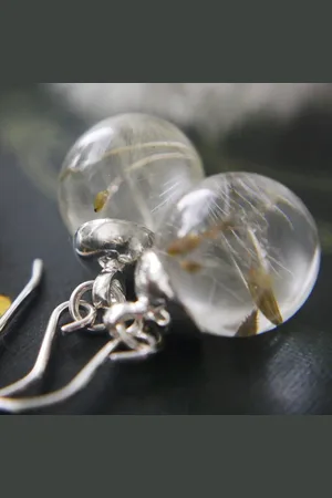 Botanic Isles Dandelion Seed Resin Sphere Earrings - 12.5mm