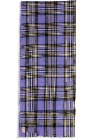 Burrows & Hare Tartan Cashmere And Merino Wool Scarf
