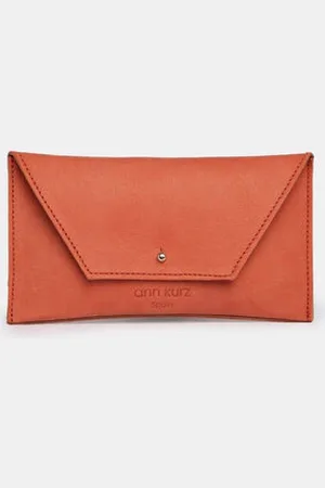 Ann Kurz Arancione Nubuck Leather Wallet