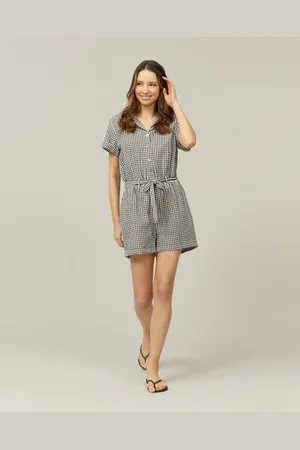 NOOKI DESIGN Havana Playsuit - Black Mix / Small / 100% Cotton