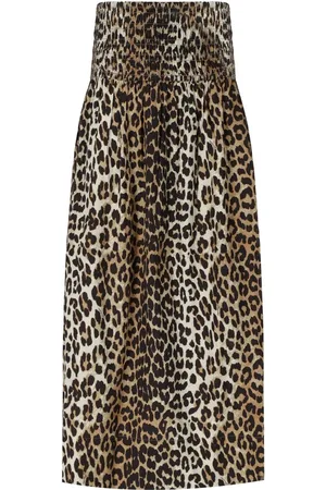 Ganni Printed Long Smock Skirt - 34 / Animal / W0206-943