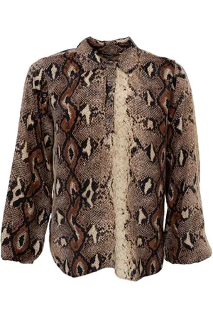 Black Colour Luna Collared Blouse - Python - S/m