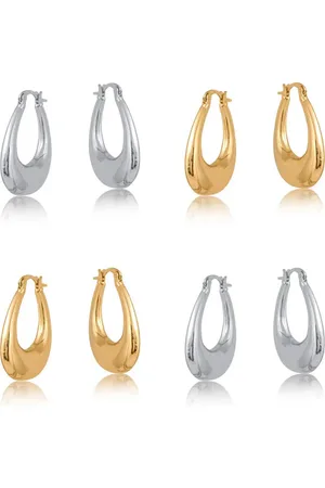 Big Metal London Oval Hoops - Elvira - Silver