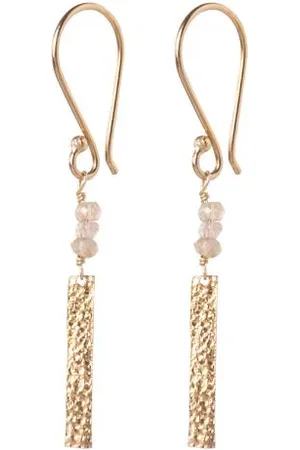 A Beautiful Story Earrings Bar - Citrine Gold - - 5 Cm