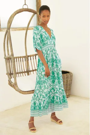 ASPIGA Cordelia Block Printed Dress Green - L