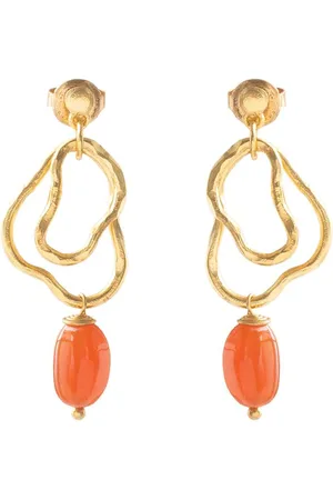A Beautiful Story Earrings Fascinated - Carnelian - - 35 Cm