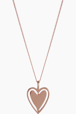 Buff Rose Spinner Heart Necklace