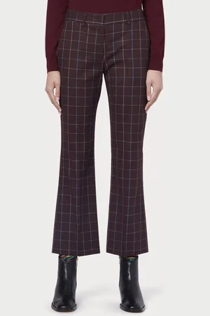 Paul Smith Check Wool Cropped Trousers - Uk8