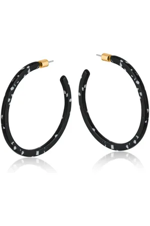 Big Metal London Marseille Thin Resin Hoop Earrings