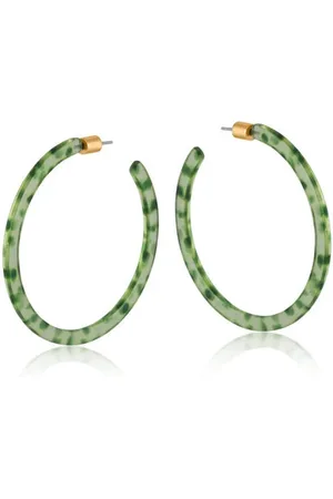 Big Metal London Marseille Thin Statement Resin Hoop Earrings
