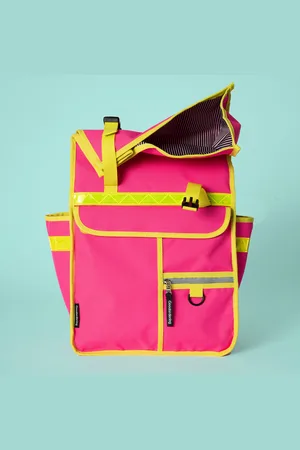 Goodordering Neon Rolltop Backpack Pannier - - | Yellow Black | Large | Nylon
