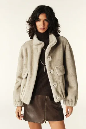 Bash Grey Paros Faux Fur Jacket - Grey / 2