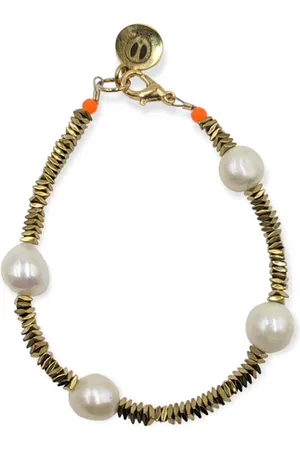 Bella Riley Chunky Hematite & Pearl Spacer Bracelet By
