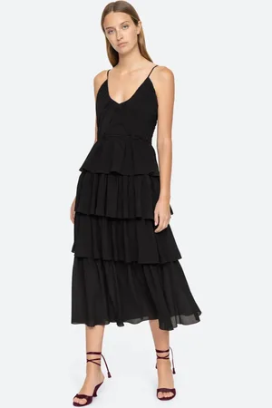 SEA Siyah Silk Layered Dress - 8 / Black / Female