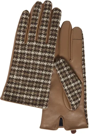 Ichi Gants En Cuir Pied De Poule - Xs-s