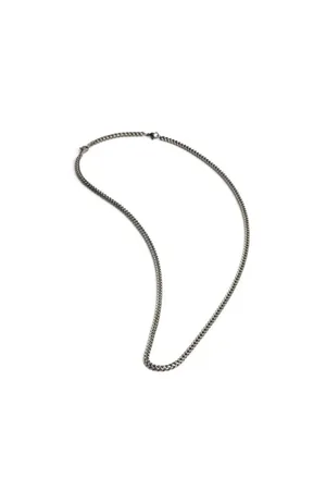 GEMINI 3mm Stainless Foxtail Necklace With Dark Plated Finish