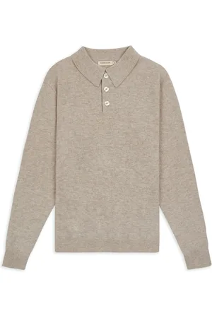 Burrows & Hare Knitted Polo Wheat - M
