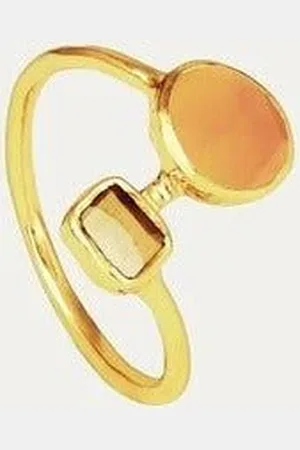 Ottoman Hands Hera Rough Diamond & Carnelian Stacking Ring