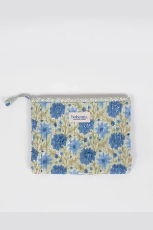 Bohemia Floribunda Cosmetic Bag Zip Pouch - Sage