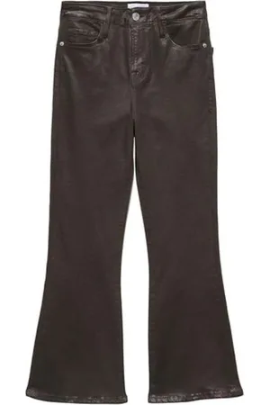 Frame Le Crop Flare Jeans - Espresso Coated - 25