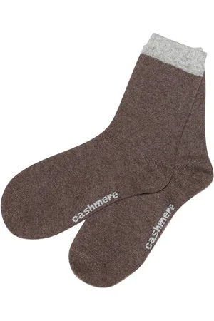 cashmere-fashion-store Engage Kaschmir Socken - L / Grau Mit Dunkelblau