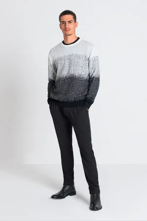 Antony Morato White Faded Knitted Jumper - Extra Large