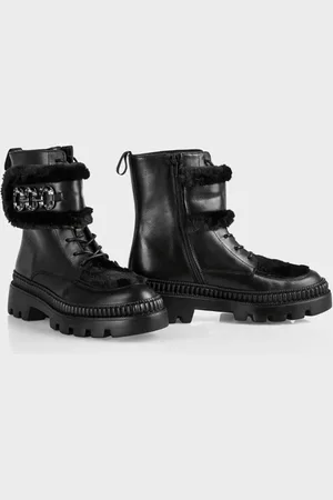 Marc Cain Lace Up Boots With Fun Fur Vb Sb.17 L27 Col 900 - 37/4 Mc2 / 900