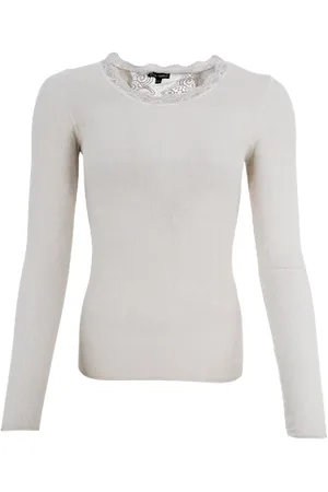 Black Colour Ivy Long Sleeve Lace Top - - S/m