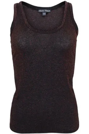 Black Colour Faye Lurex Strap Top - Coffee - S/m