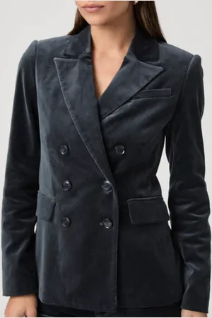 Paige Malbec Velvet Double Breasted Blazer 8253j27-b849 - 4/ Uk S