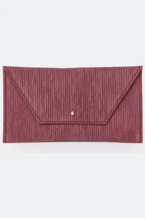 Ann Kurz Wine Mini Envelope Ruffle Wallet