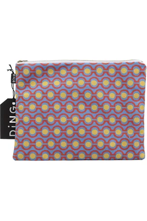 Ding Ding Glasses Design Cotton Pouch - Wedgwood - Large