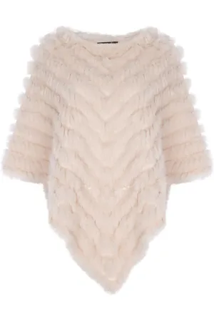 Jayley Coney Fur Poncho | Pink