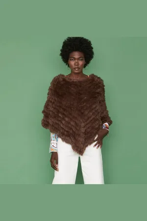 Jayley Coney Fur Poncho |