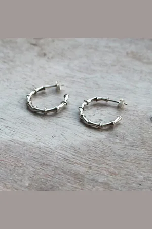 Annie Mundy Re 01 Bamboo Hoop Earrings