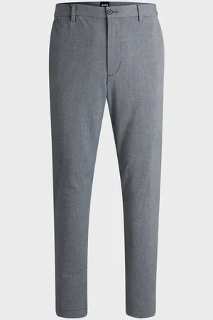HUGO BOSS H-kane Regular-fit Trousers In Melange Stretch Panama 50523057 404 - 48 (32w)